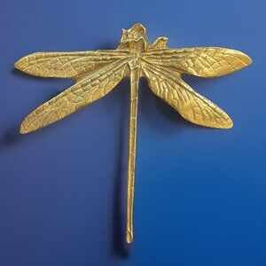 Signed MMA Metropolitan Museum of Art Dragonfly Insect Gold-Tone Brooch Pin